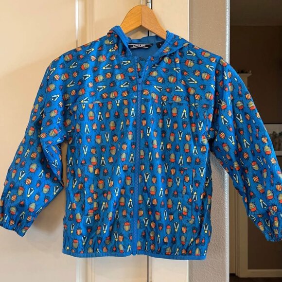 Lands’ End Kids Hooded Waterproof Lightweight Windbreaker/Rain Packable Jacket-S - Picture 5 of 9